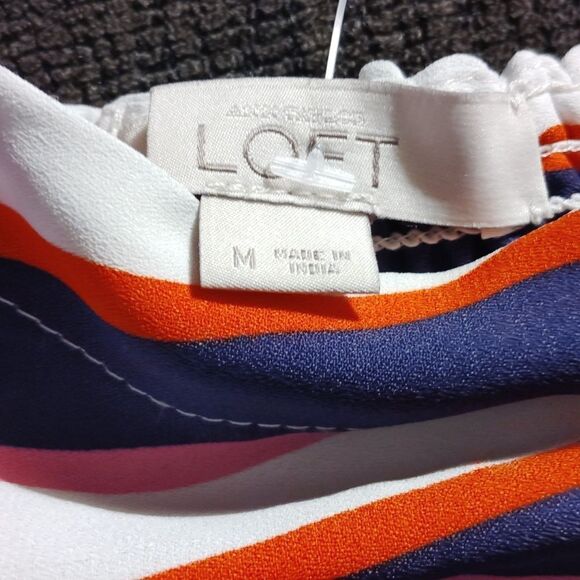 LOFT Blue and Red Striped Jumpsuit - Picture 3 of 4